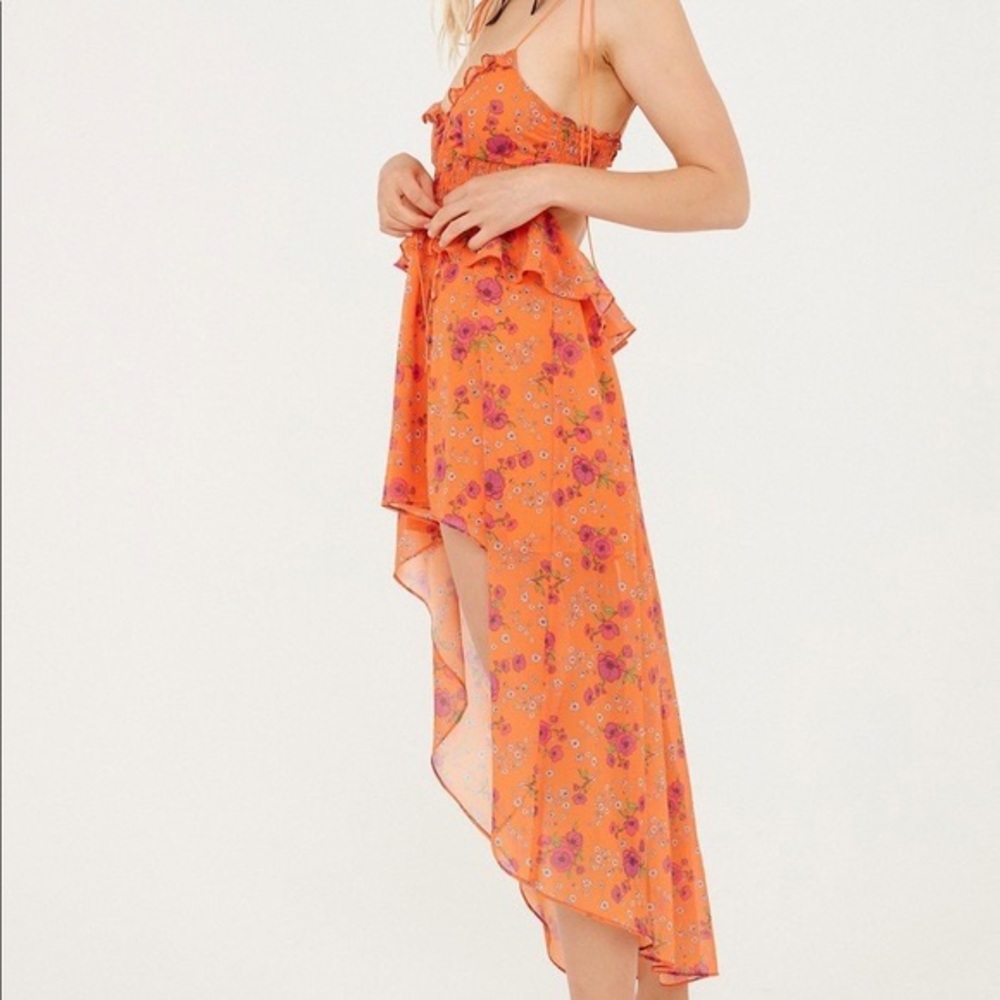 For Love And Lemons Peony High Low Maxi Dress